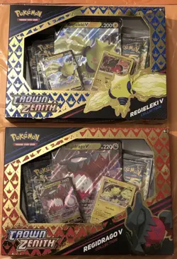 LOT Crown Zenith Regieleki V Regidrago V Pokemon Collector Boxes Sword & Shield - Image 1