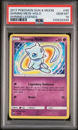 2017 POKEMON SUN & MOON SHINING LEGENDS #40 SHINING MEW-HOLO PSA 10 - Image 1