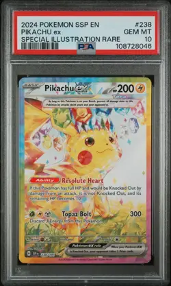 Pokemon Pikachu ex Sv08: Surging Sparks Special Illustration Rare PSA 10 #238/1… - Image 1