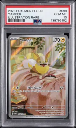 2025 POKEMON PFL EN-PHANTASMAL FLAMES ILLUSTRATION RARE #099 YAMPER PSA 10 - Image 1