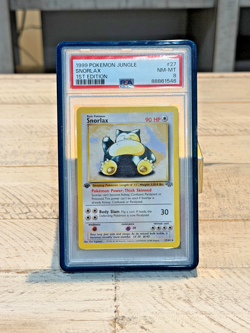 Pokemon Snorlax Jungle 1st Edition PSA 8 non-holo Rare #27 - Image 1