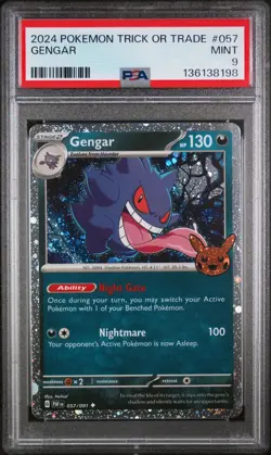 2024 POKEMON TRICK OR TRADE #057 GENGAR PSA 9 - Image 1