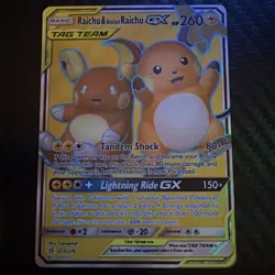 Pokemon Raichu & Alolan Raichu GX 220/236 Sm-Unified Minds Ultra Rare Holo - Image 1