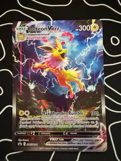 Pokemon TCG Jolteon VMAX Oversized SWSH184 Alt Art Full Art Jumbo Size Promo NM - Image 1
