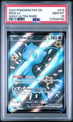 2024 POKEMON PAF EN-PALDEAN FATES SHINY ULTRA RARE #216 MEW EX PSA 10 - Image 1