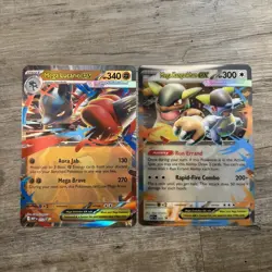 Pokemon Mega Kangaskhan ex 025 + Lucario 012 JUMBO x2 Black Star Promo - Image 1