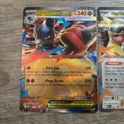 Pokemon Mega Kangaskhan ex 025 + Lucario 012 JUMBO x2 Black Star Promo - Image 2