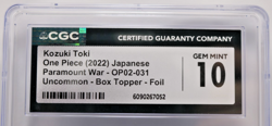 Kozuki Toki 2022 One Piece Paramount War - OP02-031 Box Topper (Graded CGC 10) - Image 2