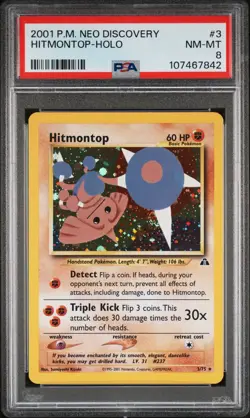 Rare Holo Vintage Neo Discovery PSA Bundle – Hitmontop & Houndour WOTC Cards - Image 3