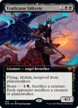 Light Play x 1 Eradicator Valkyrie - Foil - Extended Art Kaldheim Variants - Image 1