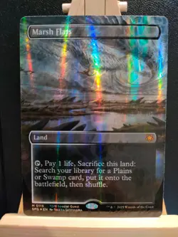 Marsh Flats Dragonscale Foil Borderless - Tarkir Dragonstorm - NM (see pics) MTG - Image 1