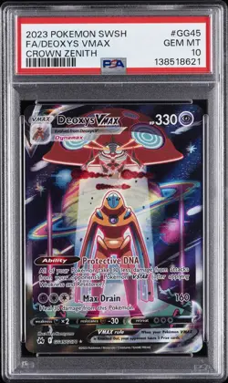 2023 POKEMON SWORD & SHIELD CROWN ZENITH #GG45 FULL ART/DEOXYS VMAX PSA 10 - Image 1