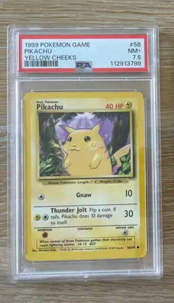 PSA 7.5 1999 POKEMON GAME 58 PIKACHU YELLOW CHEEKS - Image 1