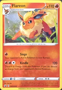 Flareon SWSH041 Promo SWSH Black Star Pokemon Near Mint - Image 1