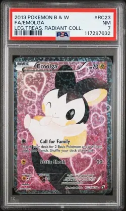 🔥 2013 Pokemon B&W Legendary Treasures Emolga Radiant Collection #RC23 PSA 7 - Image 1