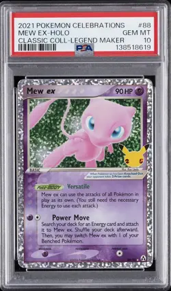 2021 POKEMON CELEBRATIONS CLASSIC COLL #88 MEW EX-HOLO PSA 10 - Image 1