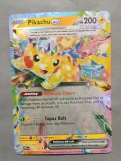 Pokemon TCG Pikachu EX Surging Sparks Ultra Rare Card 057/191 Scarlet & Violet - Image 1