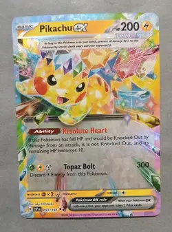 Pokemon TCG Pikachu EX Surging Sparks Ultra Rare Card 057/191 Scarlet & Violet - Image 2