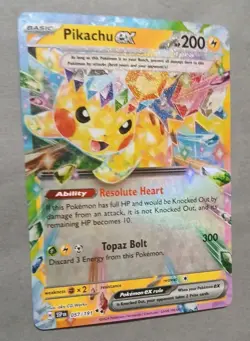 Pokemon TCG Pikachu EX Surging Sparks Ultra Rare Card 057/191 Scarlet & Violet - Image 3