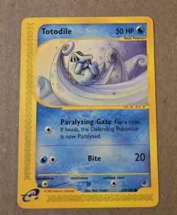 2002 Pokemon Totodile Expedition 135/165 Regular Base Card Non-holo LP - Image 1