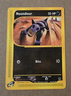 2002 POKEMON HOUNDOUR 113/165 EXPEDITION (e-Reader) REGULAR Base LP - Image 1