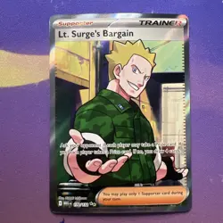 Lt. Surge’s Bargain 170/132 Secret Rare Pokemon Card Mega Evolution NM - Image 1