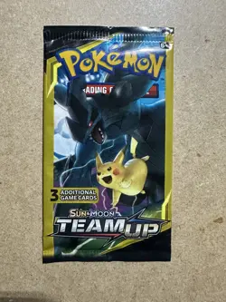 Pokemon Sun & Moon Team Up Booster 3-Card Pack Pikachu Zekrom Art Sealed - Image 1