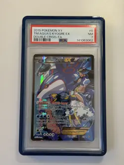 2015 POKEMON XY DOUBLE CRISIS #6 FULL ART/TEAM AQUA'S KYOGRE EX PSA 7 - Image 1