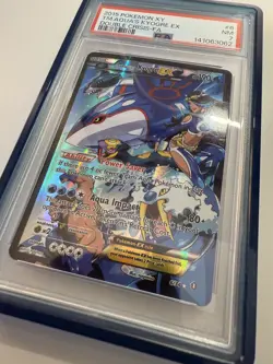2015 POKEMON XY DOUBLE CRISIS #6 FULL ART/TEAM AQUA'S KYOGRE EX PSA 7 - Image 2