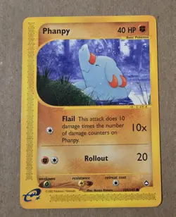 2002 Pokemon Phanpy Aquapolis 100/147 Regular Base Card Non-holo LP - Image 1