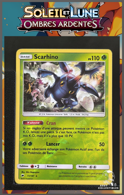 Carte Pokemon Scarhino 11/147 Rare Reverse SL3 Ombres Ardentes FR - Image 1
