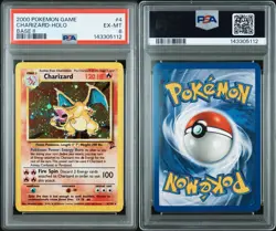 Pokemon TCG Base Set 2 Charizard 4/130 Holo Rare Stage 2 PSA 6 Card Stock - Image 3