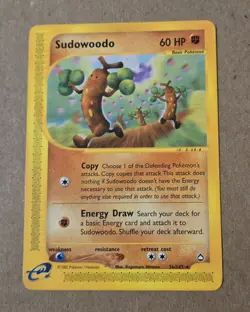 2002 Pokemon Aquapolis Sudowoodo Bsae Card Non-Holo Rare 36/147 LP - Image 1
