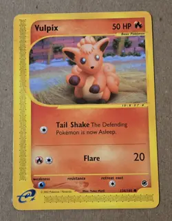 2002 Pokemon Vulpix Expedition Regular Base Non-holo 136/165 LP - Image 1
