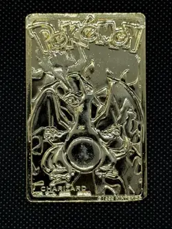 Pokemon 1999 Charizard 23K Gold Plated Trading Card Bar - Burger King Vintage - Image 1