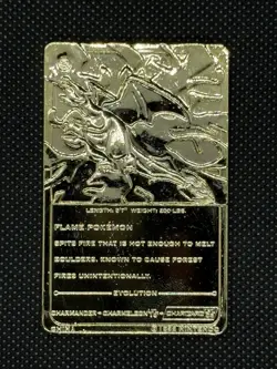 Pokemon 1999 Charizard 23K Gold Plated Trading Card Bar - Burger King Vintage - Image 2