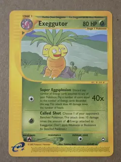 2002 Pokemon Exeggutor 12/147 Aquapolis e-Reader Series Card. Great Shape. - Image 1