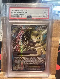 Pokemon 2016 XY Steam Siege M Steelix EX Full Art Ultra Rare Holo 109/114 PSA 9 - Image 1