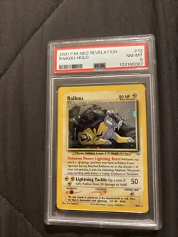 PSA 8 2001 Pokemon Raikou 13/64 Neo Revelation Holo NM/Mint 💎 - Image 3