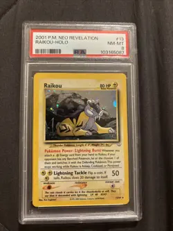 PSA 8 2001 Pokemon Raikou 13/64 Neo Revelation Holo NM/Mint 💎 - Image 4