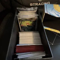 Pokemon TCG box lot valuable cards sleeves and game items - Image 1