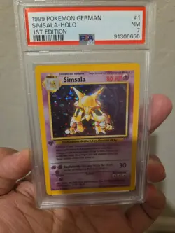 SIMSALA 1999 Pokemon GERMAN 1st Edition Alakazam Holo PSA 7 NM - Image 1