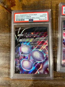 Pokemon 2021 BSP Special Collection SWSH MEWTWO V-Union #159-162 PSA 10 Gem Set - Image 2