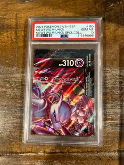 Pokemon 2021 BSP Special Collection SWSH MEWTWO V-Union #159-162 PSA 10 Gem Set - Image 3