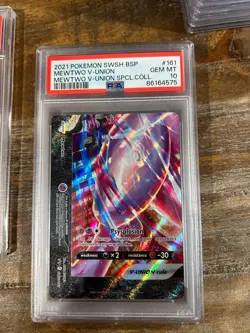 Pokemon 2021 BSP Special Collection SWSH MEWTWO V-Union #159-162 PSA 10 Gem Set - Image 4
