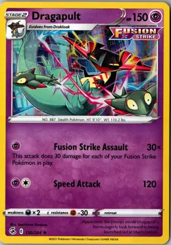 Dragapult Holo 130/264 Holo Rare SWSH08: Fusion Strike LP Pokemon Card - Image 1