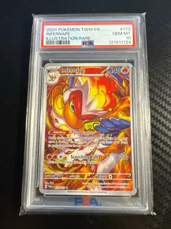 Infernape 173/167 PSA 10 Illustration Rare 2024 Pokemon TWM EN Graded Card TCG - Image 1