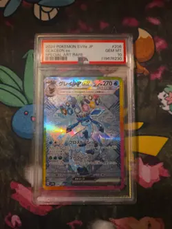 PSA 10 Glaceon ex SAR 206/187 sv8a Terastal Festival Japanese 2024 Pokemon Card. - Image 1