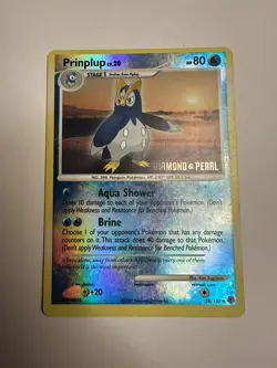 Prinplup 58/130 STAMPED Diamond & Pearl 2007 Reverse Holo Pokemon Card HP 25z - Image 1