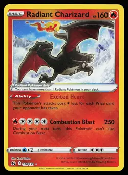 Radiant Charizard 020/159 Holo Crown Zenith Pokemon Card - Image 1